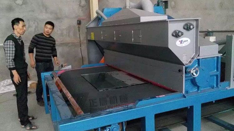 卧式自动玻璃打砂机自贡顺龙钢化客户现场