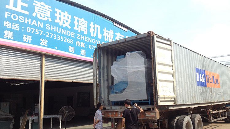 玻璃打砂机、玻璃斜边机、玻璃清洗机等设备发货到泰国